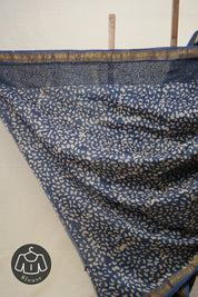 Black HBP Cotton Silk Saree With Maheshwari Border - SRBCSS1281