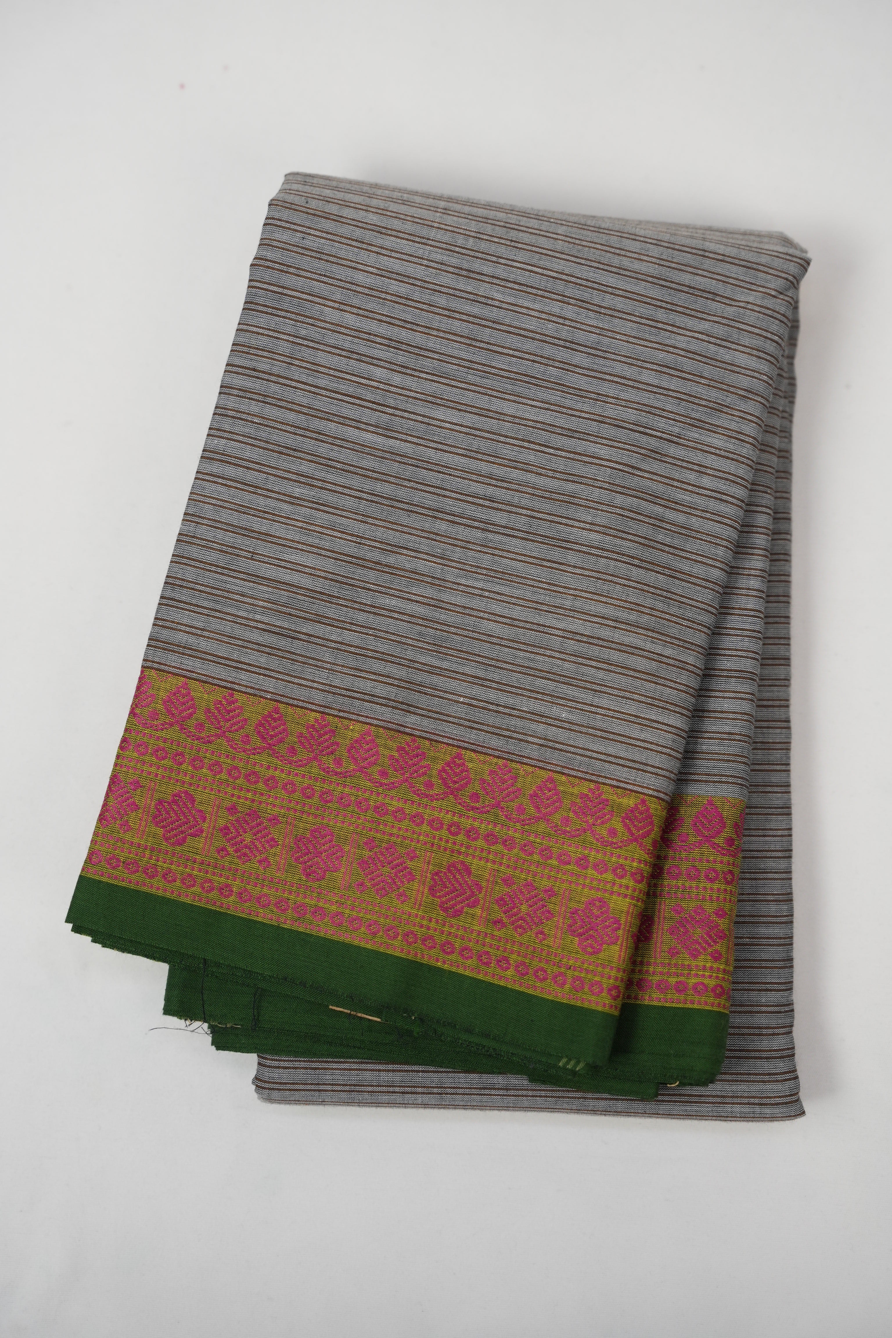 Grey Kanchi Cotton Saree - SRGKCS1291