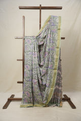 Mint Green HBP Cotton Silk Saree With Maheshwari Border - SRMGCSS1358