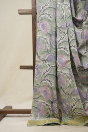 Mint Green HBP Cotton Silk Saree With Maheshwari Border - SRMGCSS1358