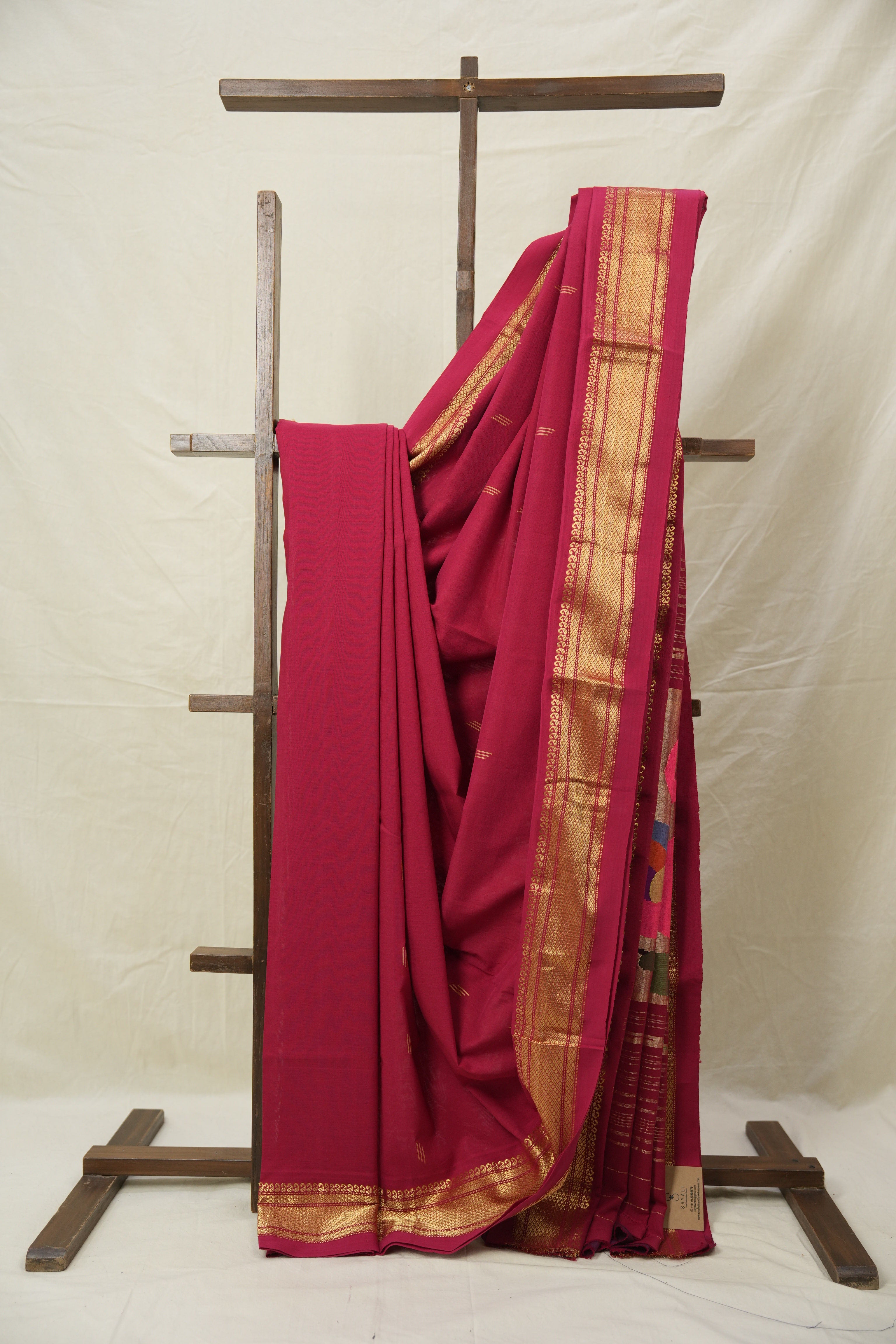 Brick Red Cotton Paithani Saree - SRBRCPS697