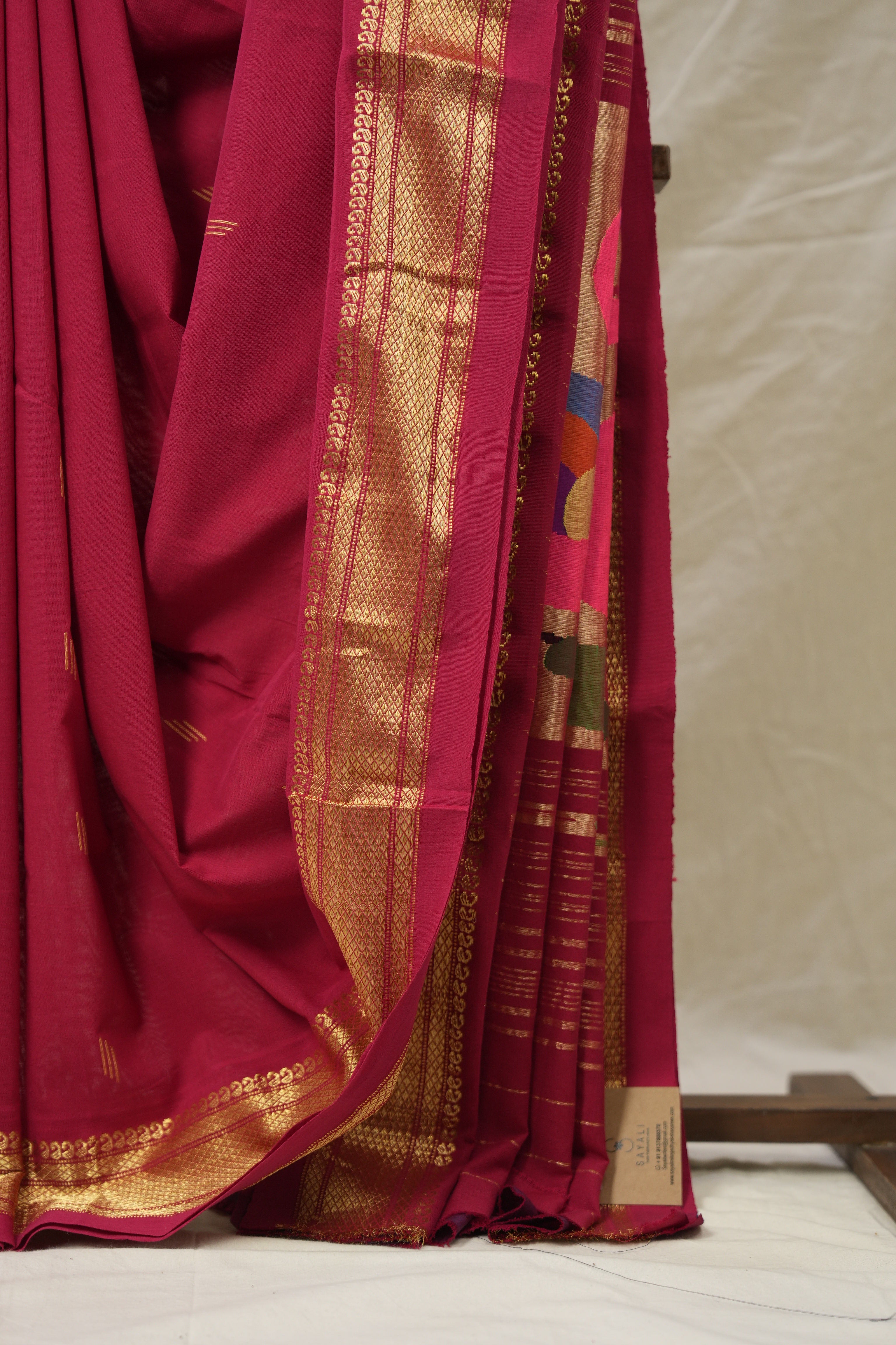 Brick Red Cotton Paithani Saree - SRBRCPS697