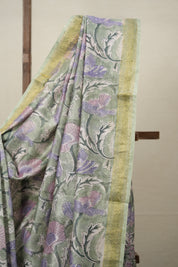 Mint Green HBP Cotton Silk Saree With Maheshwari Border - SRMGCSS1358