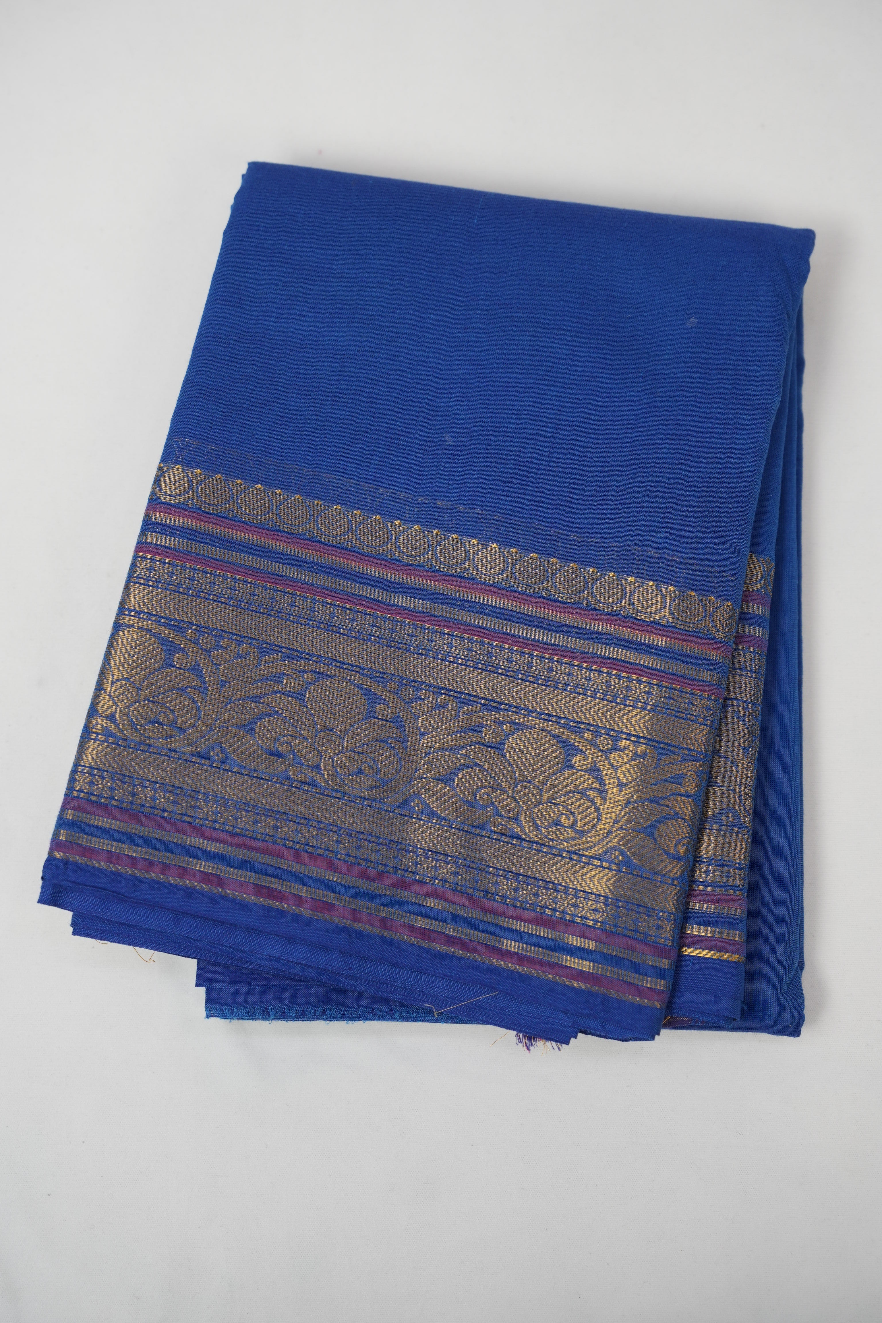 Blue Kanchi Cotton Saree - SRBKCS1313