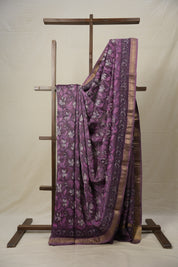 Light Purple HBP Cotton Silk Saree With Maheshwari Border - SRLPCSS1282
