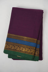 Plum Kanchi Cotton Saree - SRPKCS1296