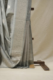 Grey Banarasi Silk Saree - SRGBSS827