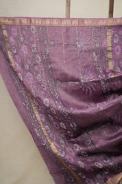 Light Purple HBP Cotton Silk Saree With Maheshwari Border - SRLPCSS1282