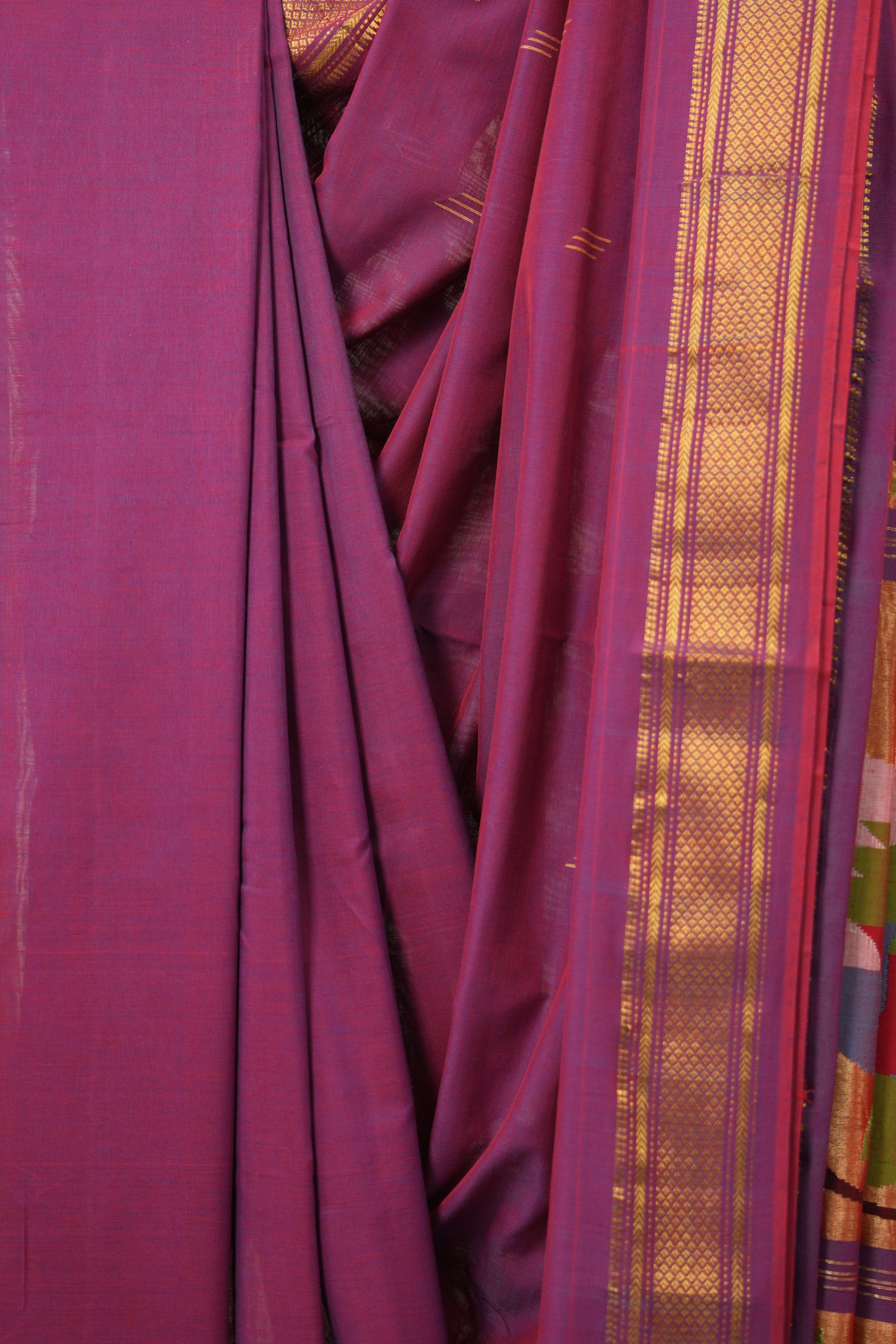 Two Tone Purple Paithani Saree - SRTTPCPS711