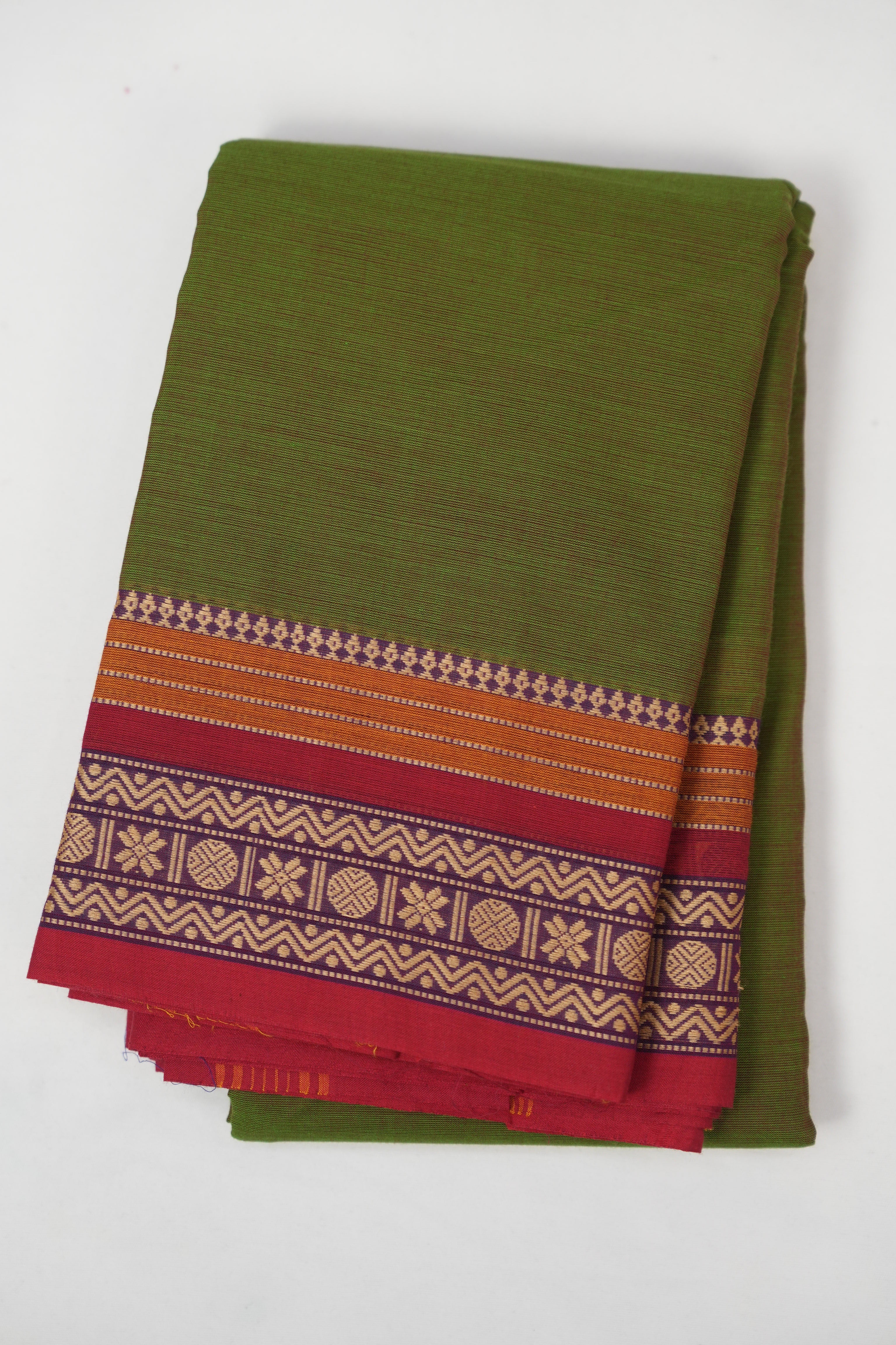 Two Tone Green Kanchi Cotton Saree - SRTTGKCS1287