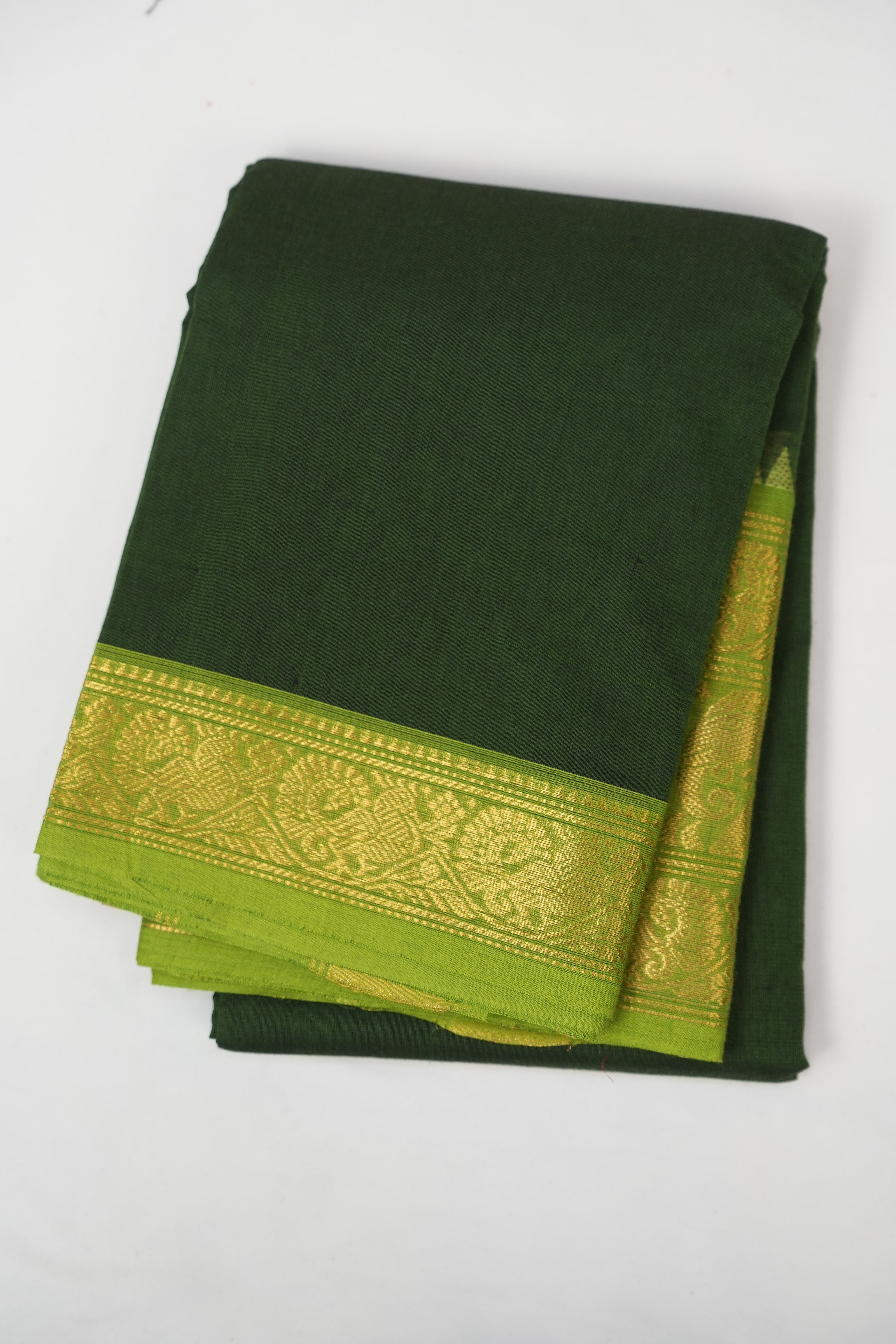 Green Kanchi Cotton Saree - SRGKCS1322