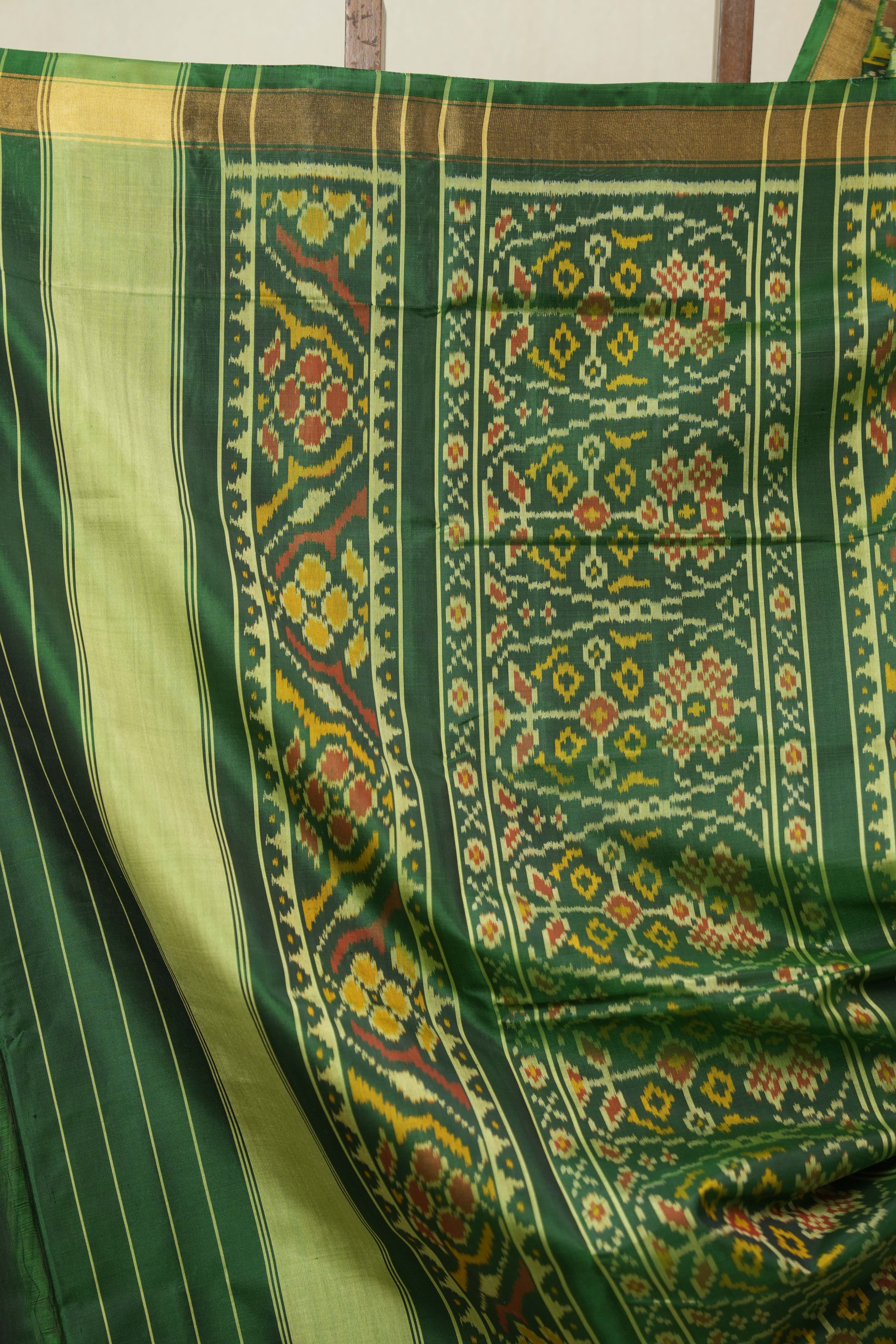 Green Rajkot Patola Silk Saree - SRGRPSS596