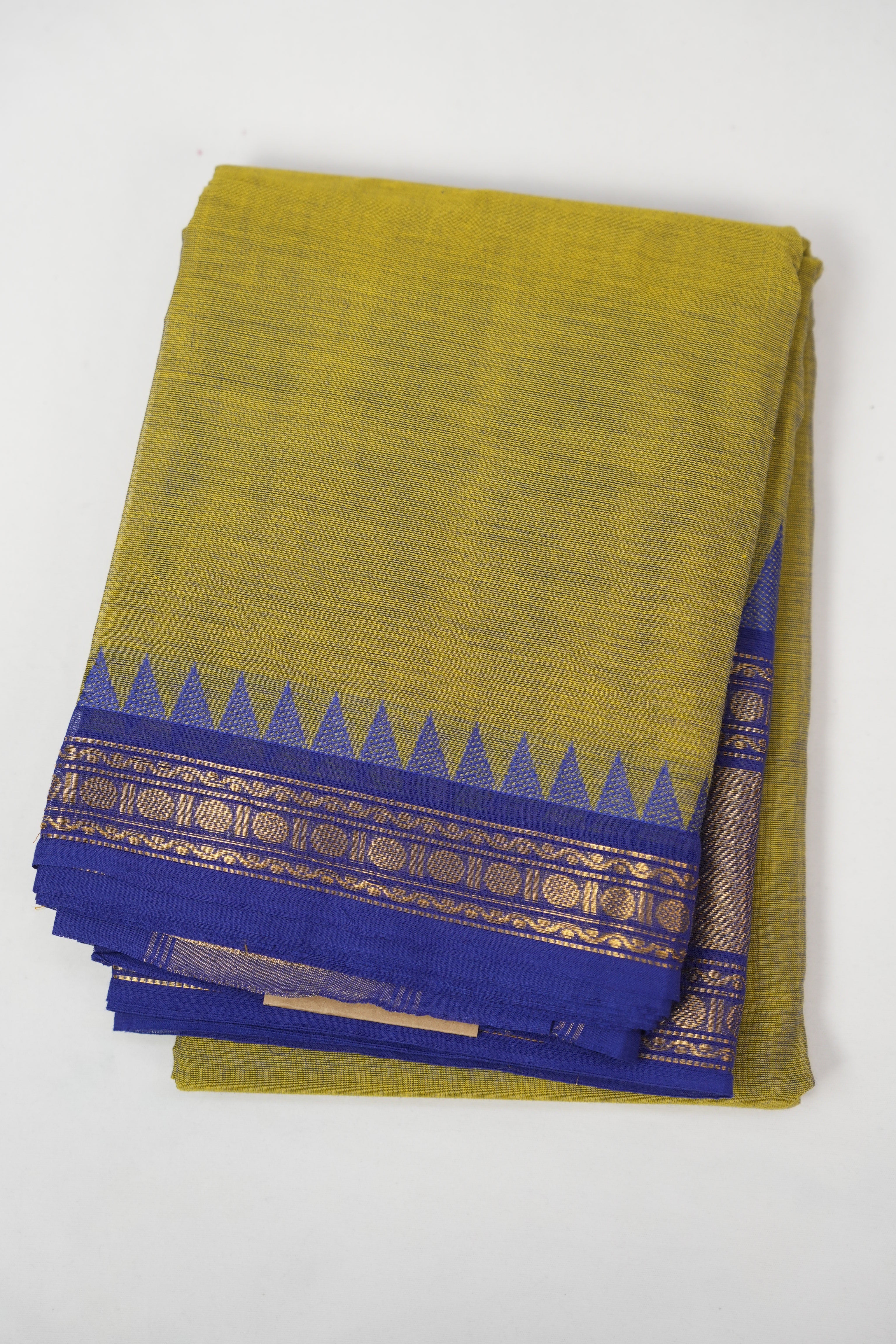 Olive Green Kanchi Cotton Saree - SROGKCS1308