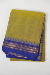 Olive Green Kanchi Cotton Saree - SROGKCS1308