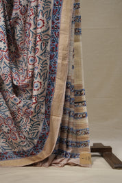 Cream HBP Cotton Silk Saree With Maheshwari Border - SRCCSS1304