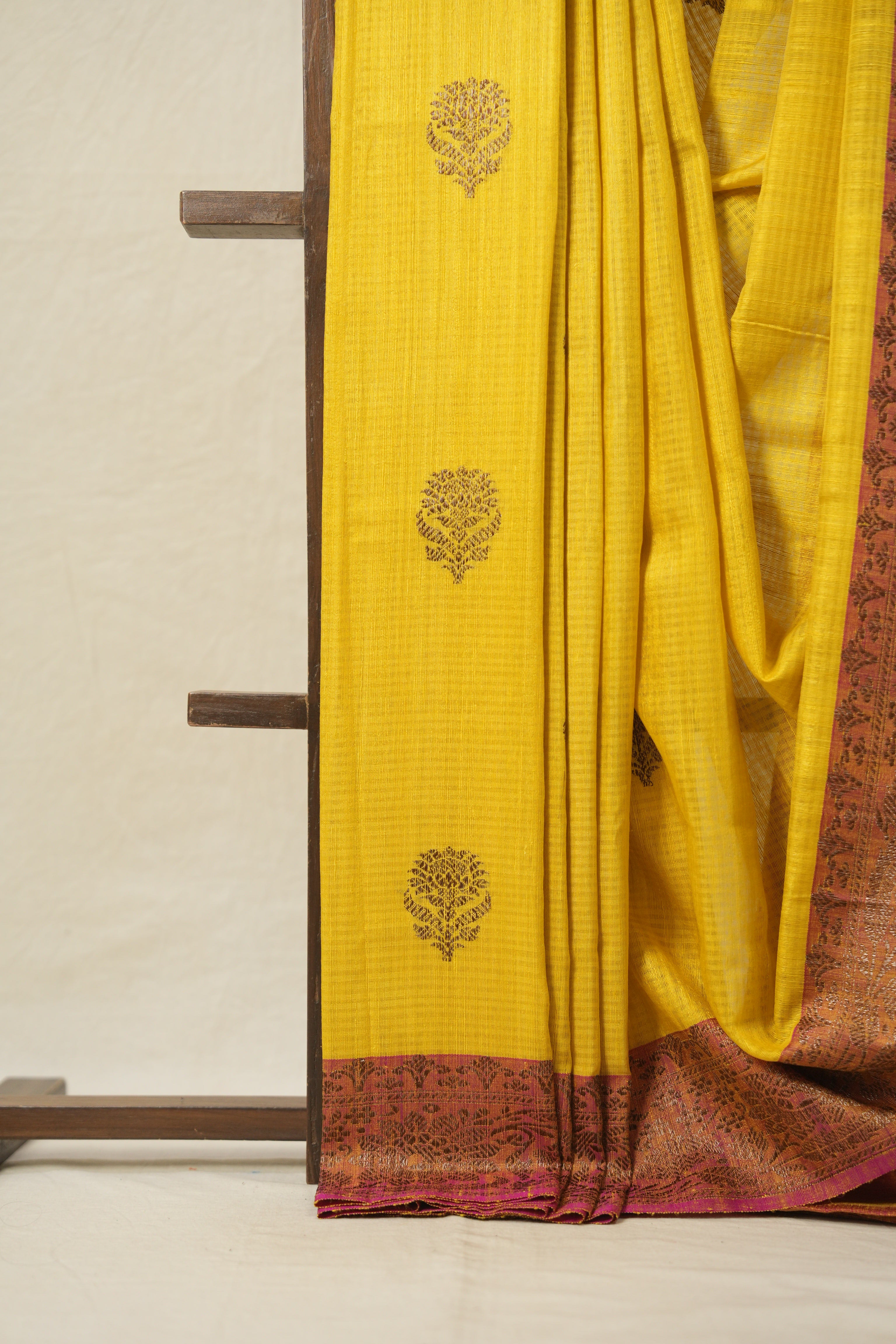 Yellow Tussar Banarasi Silk Saree - SRYBSS819