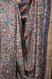 Cream HBP Cotton Silk Saree With Maheshwari Border - SRCCSS1304