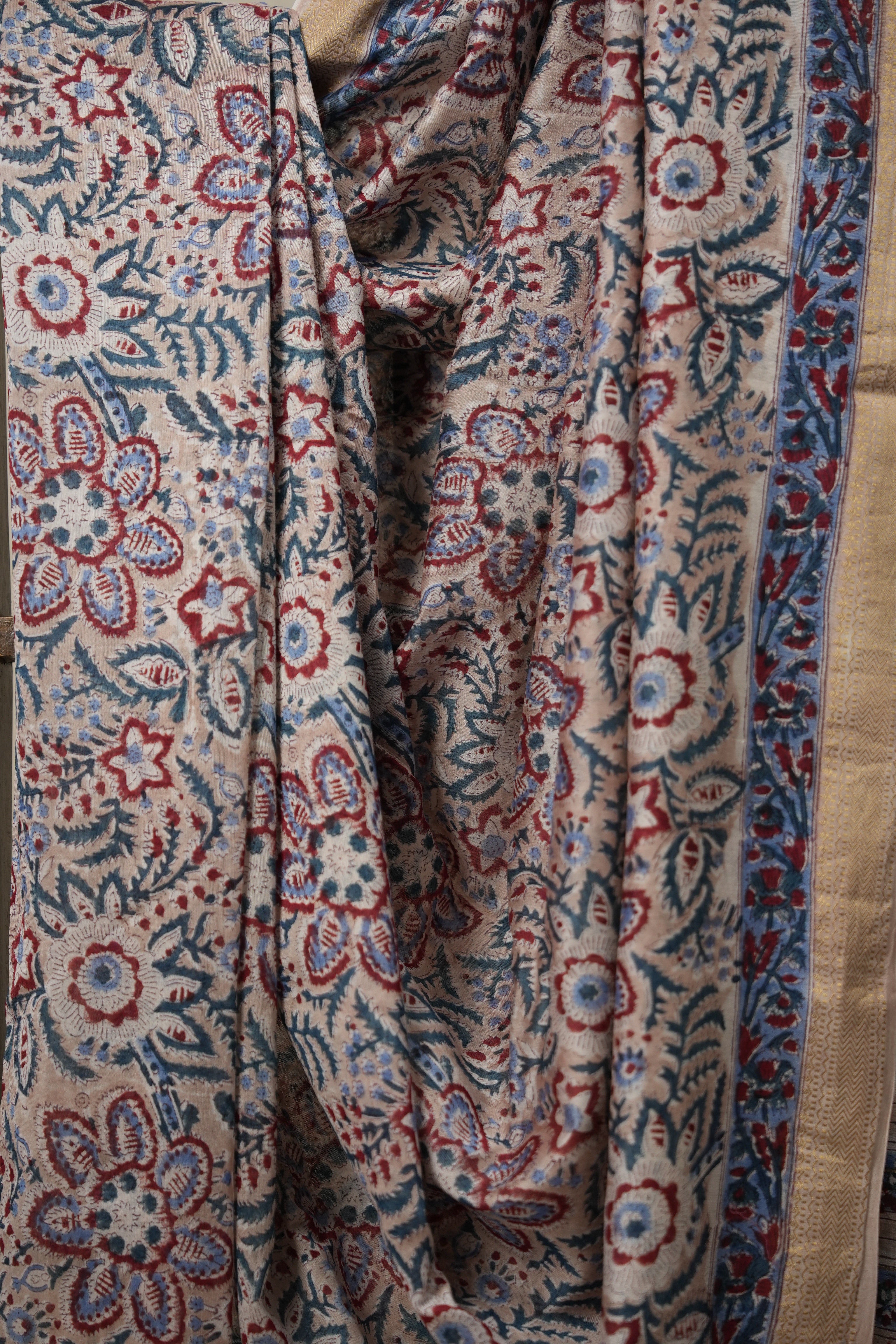 Cream HBP Cotton Silk Saree With Maheshwari Border - SRCCSS1304