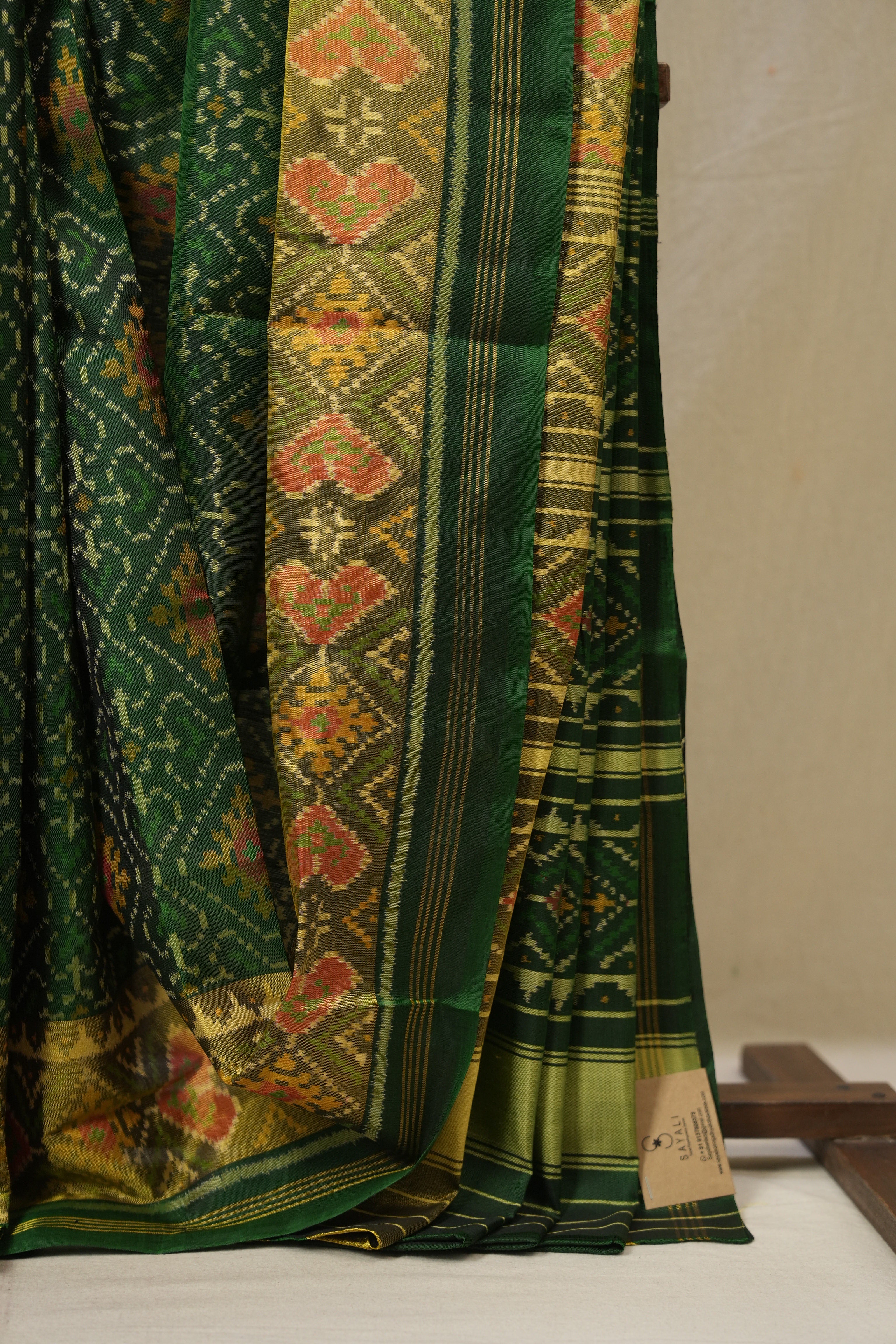 Green Rajkot Patola Silk Saree - SRGRPSS597