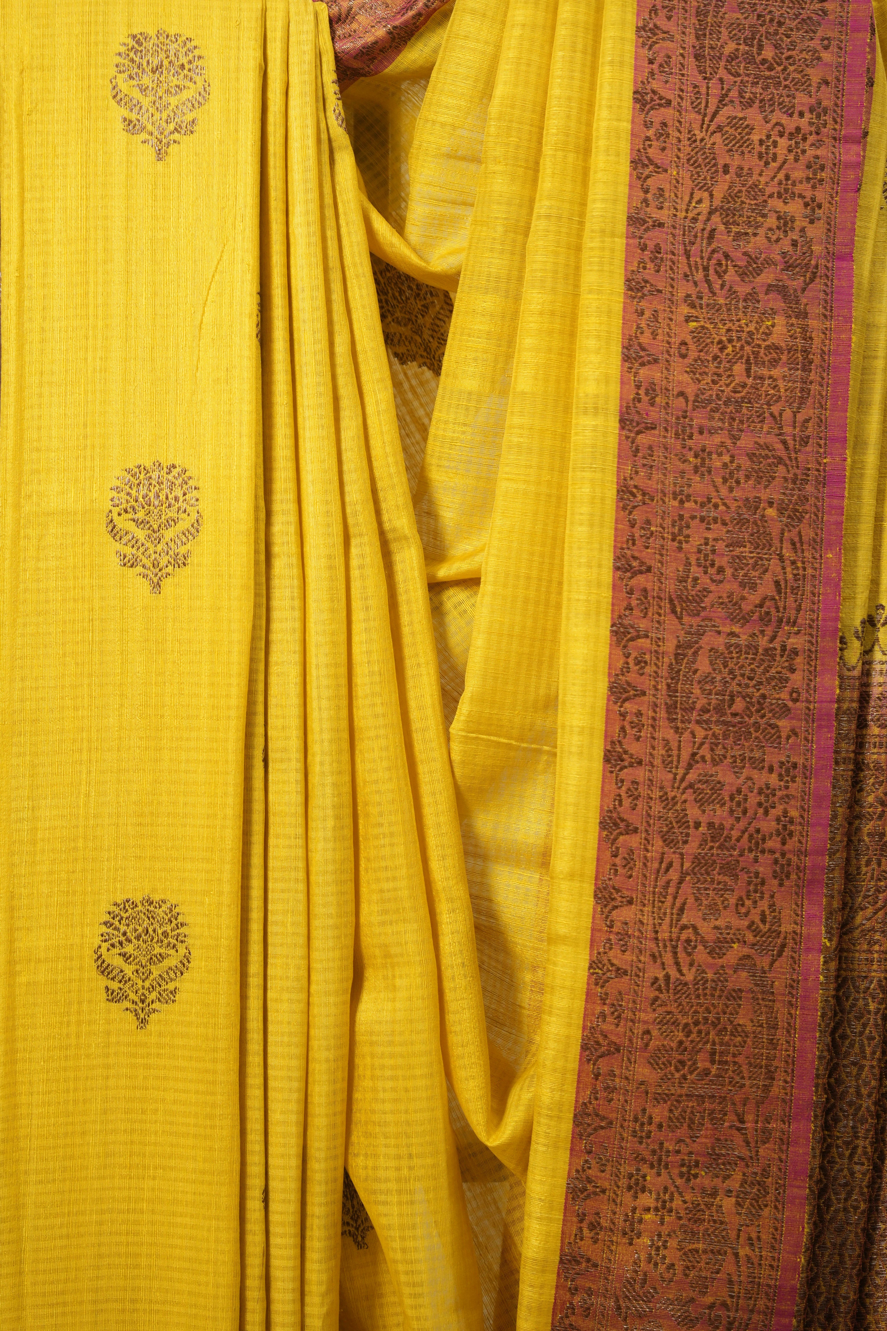 Yellow Tussar Banarasi Silk Saree - SRYBSS819