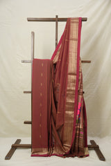 Two Tone Maroon Paithani Saree - SRTTMCPS708