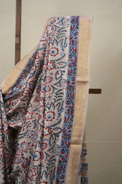 Cream HBP Cotton Silk Saree With Maheshwari Border - SRCCSS1304