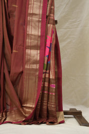 Two Tone Maroon Paithani Saree - SRTTMCPS708