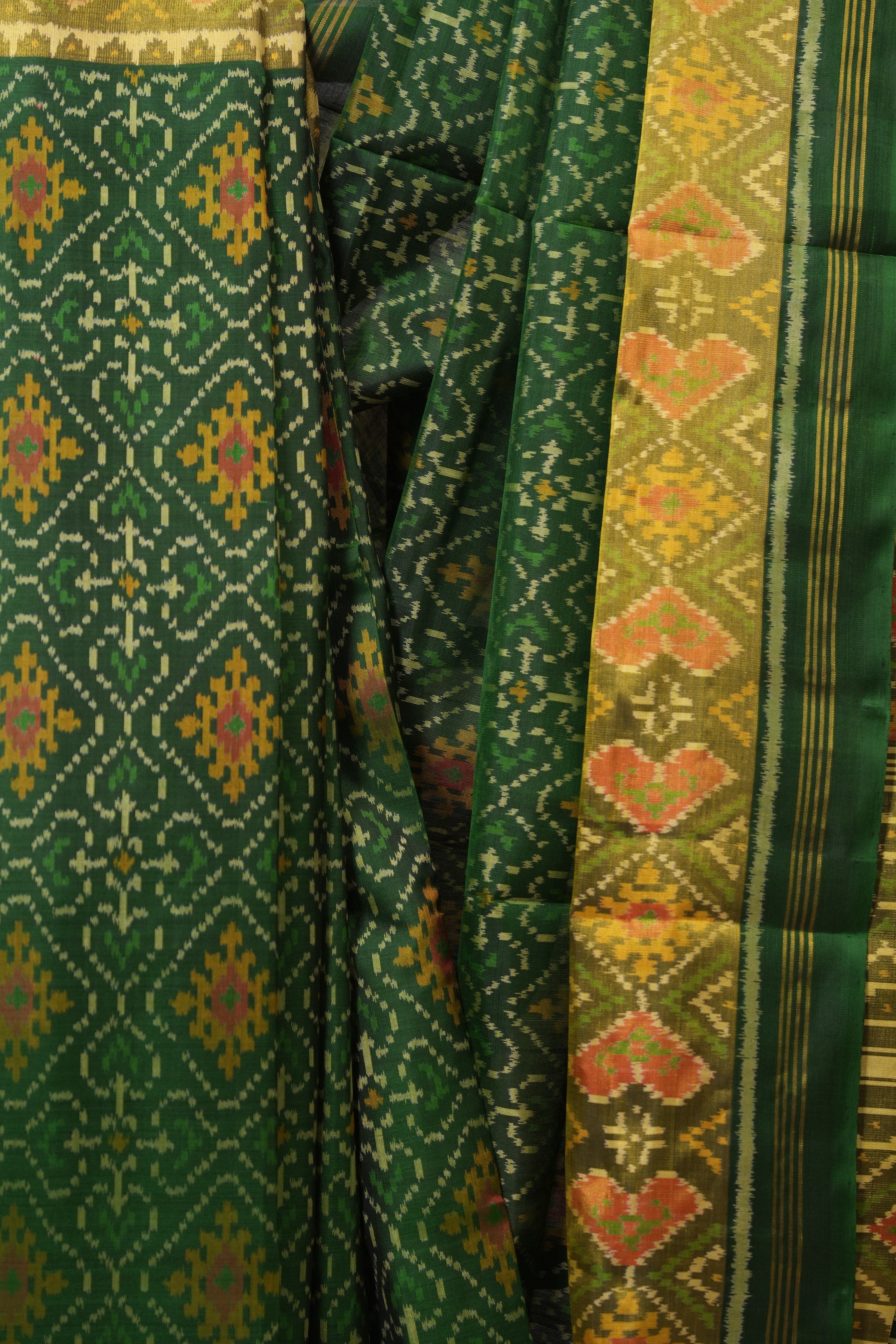 Green Rajkot Patola Silk Saree - SRGRPSS597