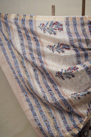 Cream HBP Cotton Silk Saree With Maheshwari Border - SRCCSS1304