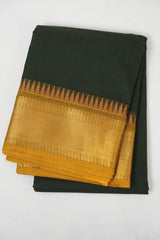 Green Kanchi Cotton Saree - SRGKCS1317