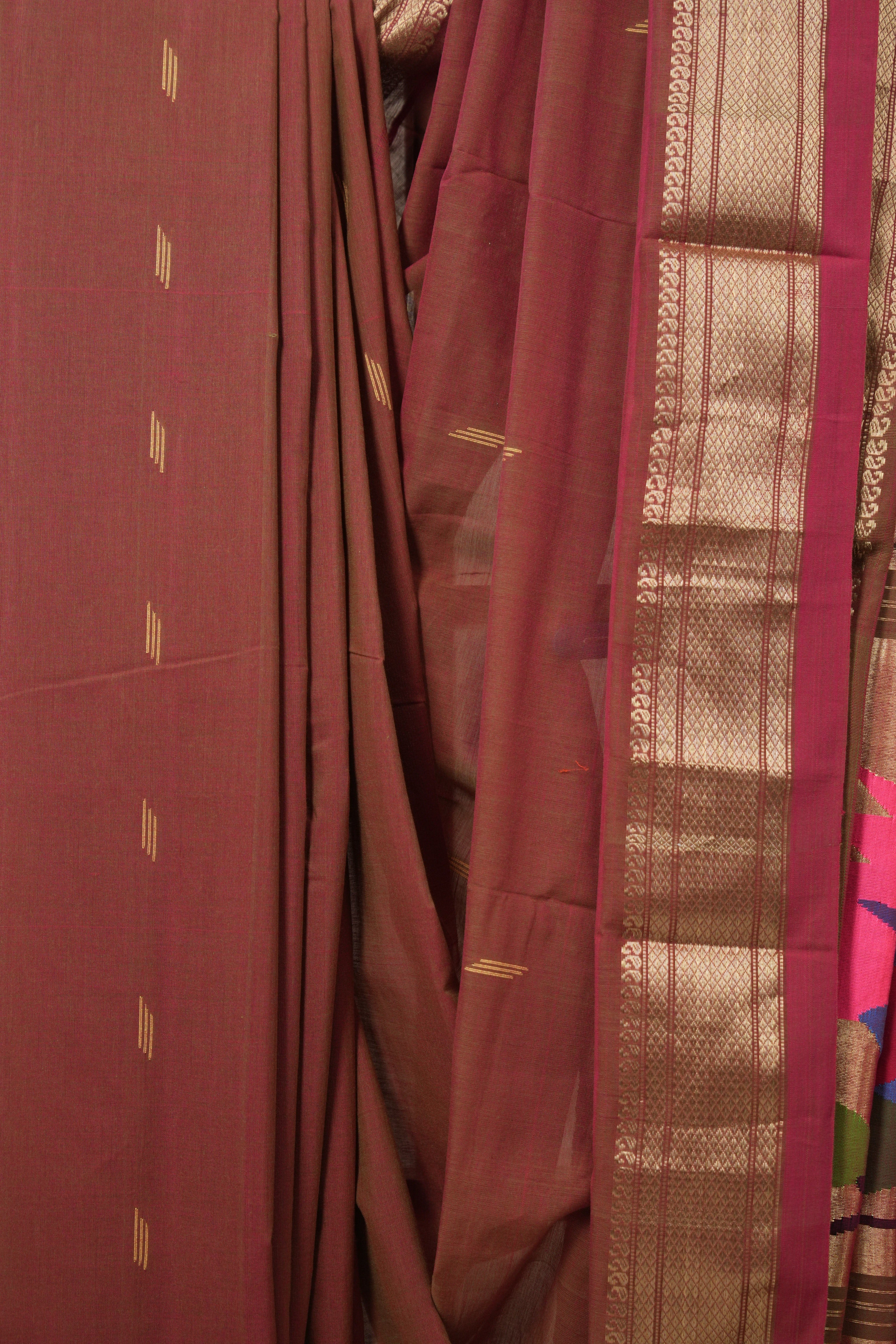 Two Tone Maroon Paithani Saree - SRTTMCPS708
