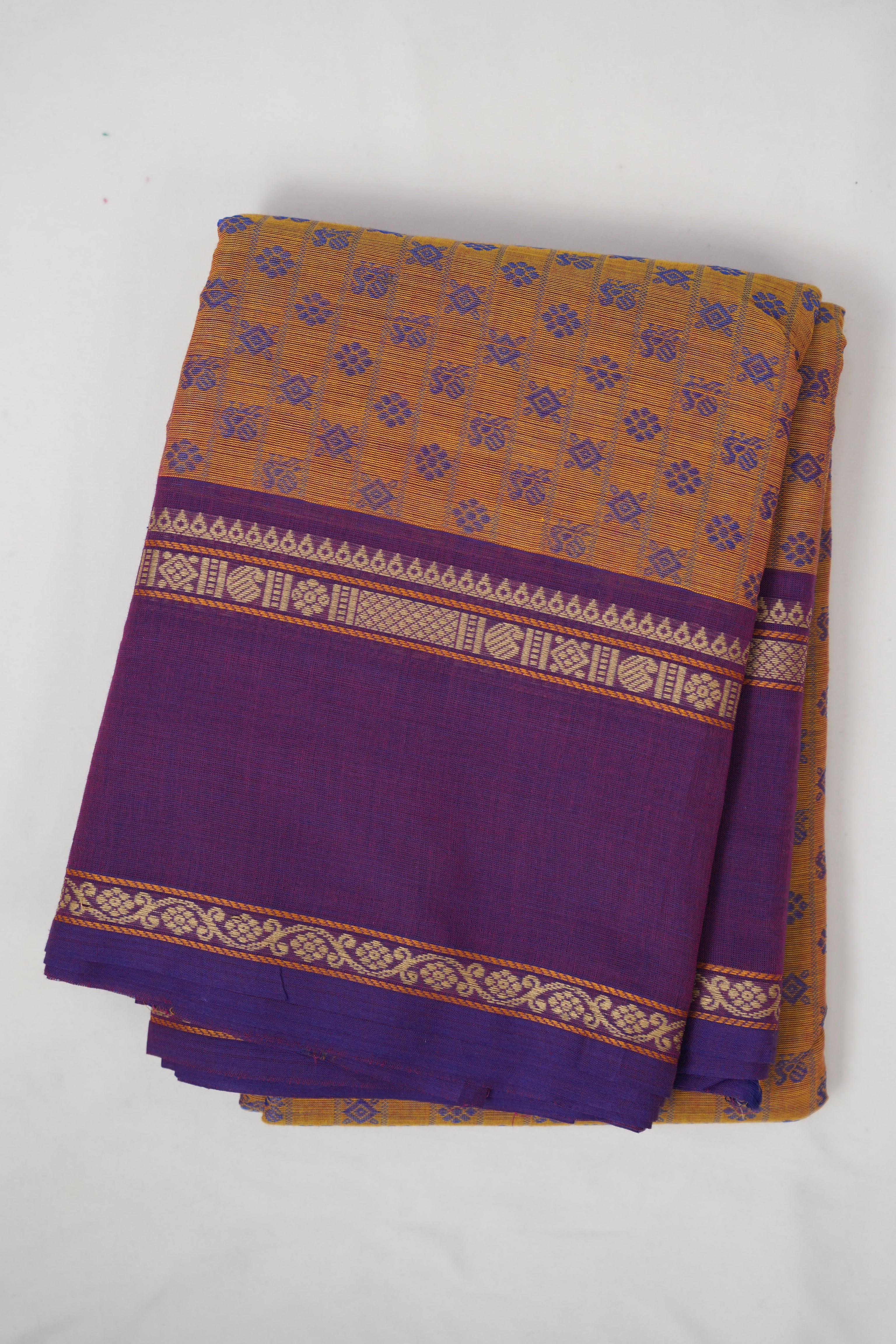 Light Orange Kanchi Cotton Saree - SRLOKCS1341