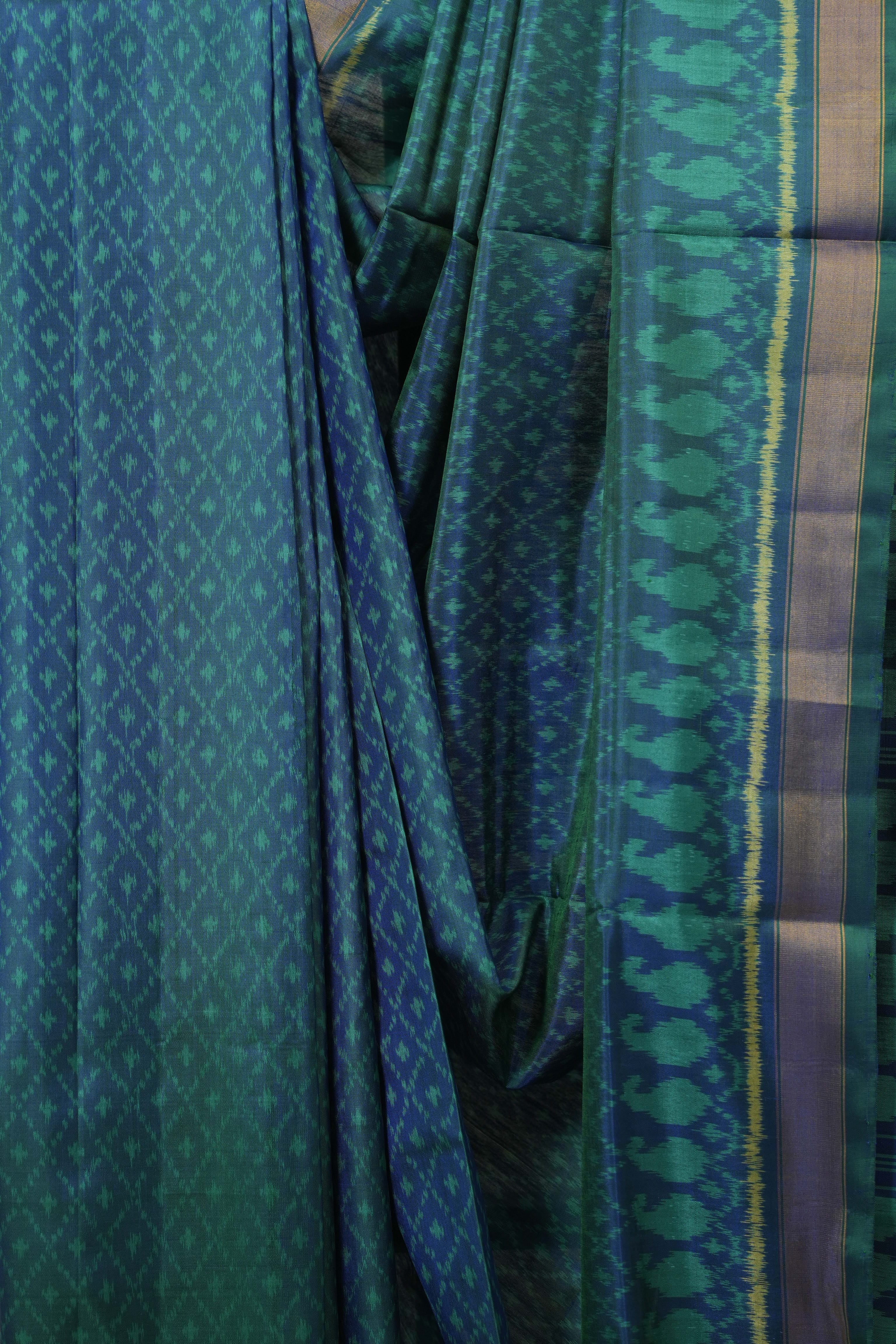 Peacock Green Rajkot Patola Silk Saree - SRPGRPSS598