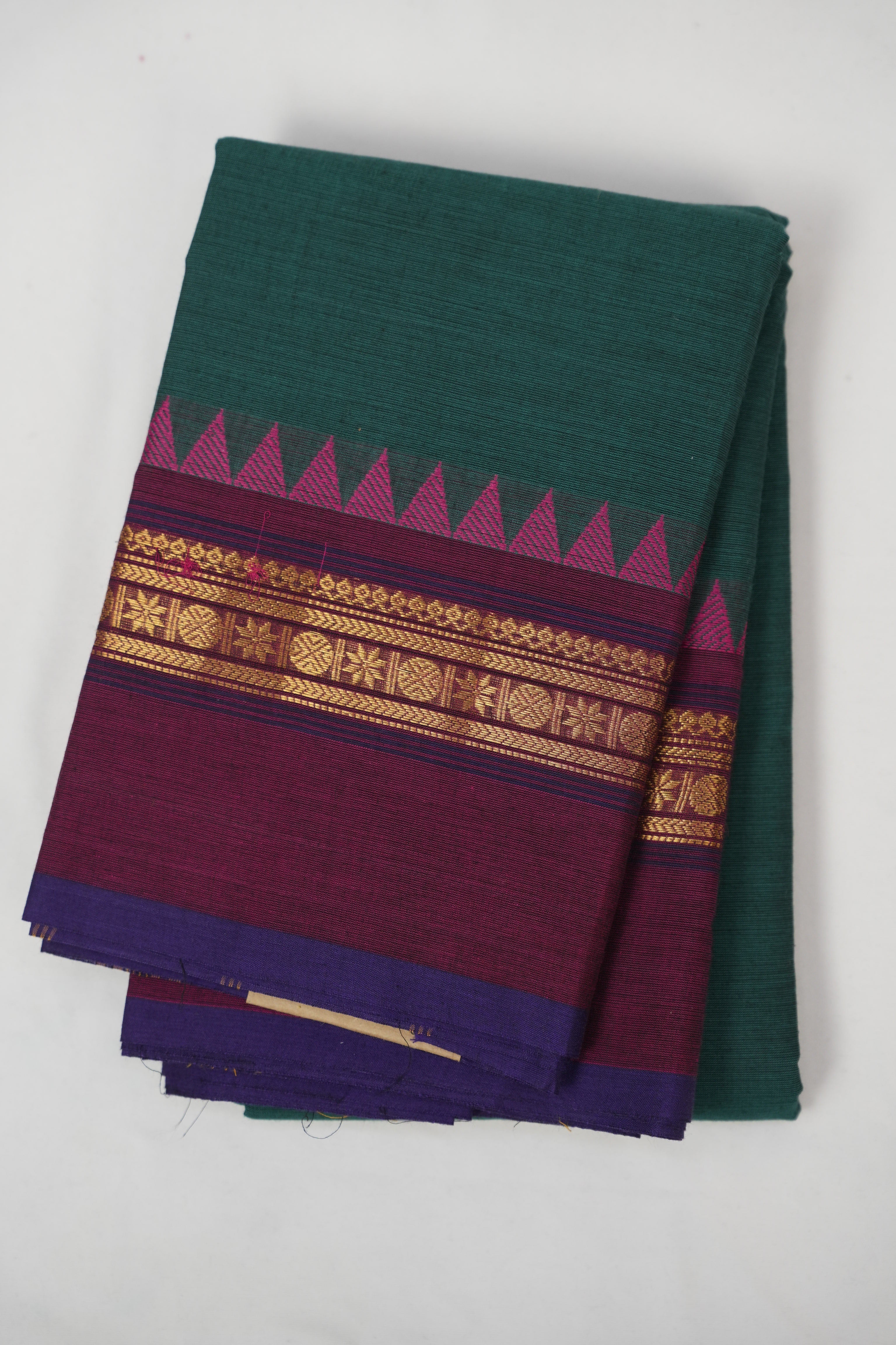 Green Kanchi Cotton Saree - SRGKCS1288