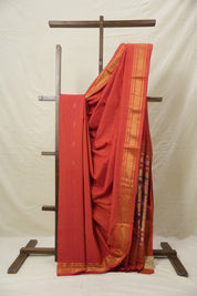 Brick Orange Cotton Paithani Saree - SRBOCPS699