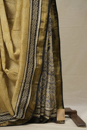 Light Yellow HBP Cotton Silk Saree With Maheshwari Border - SRLYCSS1296