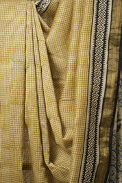 Light Yellow HBP Cotton Silk Saree With Maheshwari Border - SRLYCSS1296