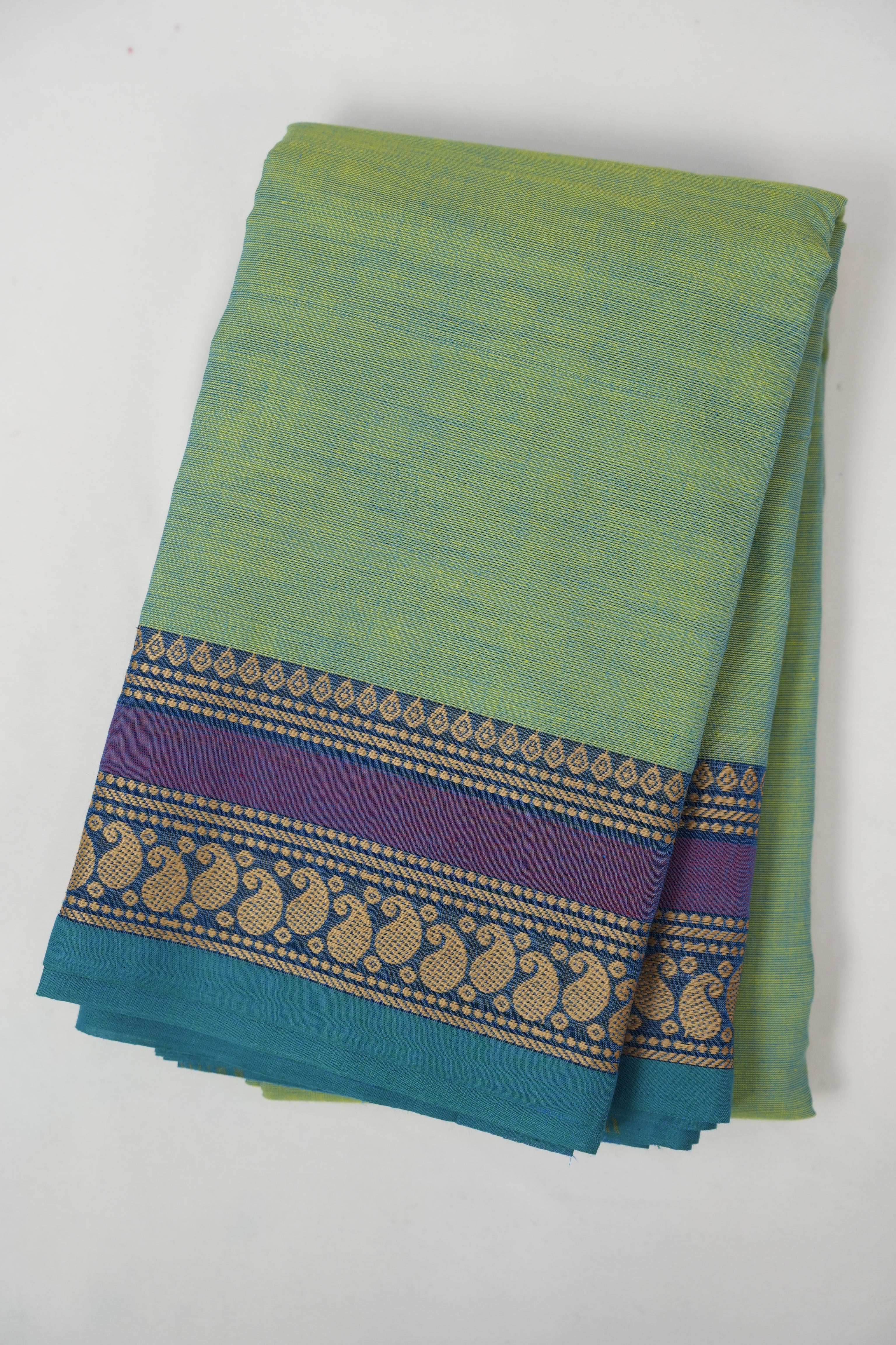 Two Tone Green Kanchi Cotton Saree - SRTTGKCS1294