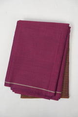 Magenta Brown Kanchi Cotton Saree - SRMBKCS1333