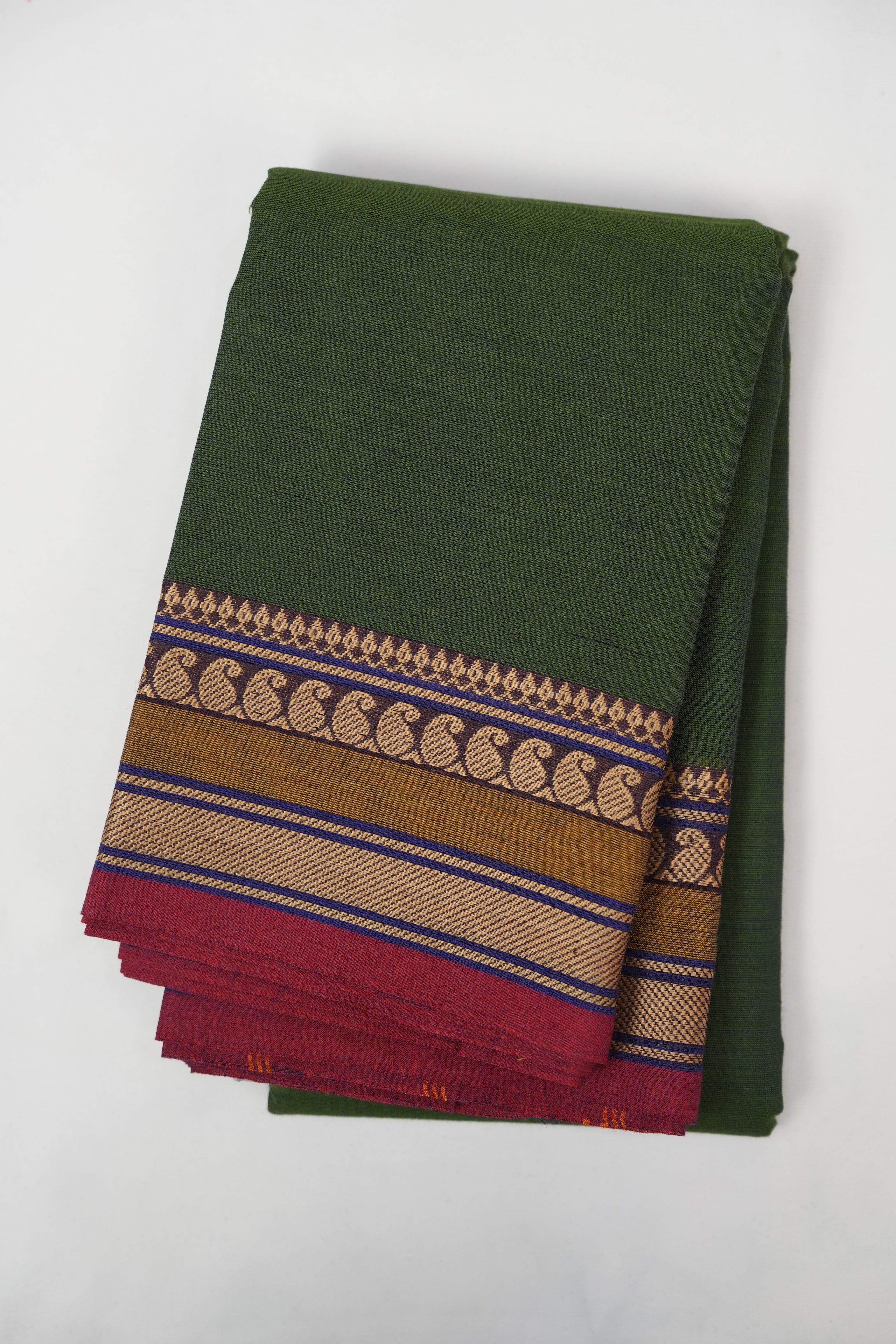 Green Kanchi Cotton Saree - SRGKCS1297