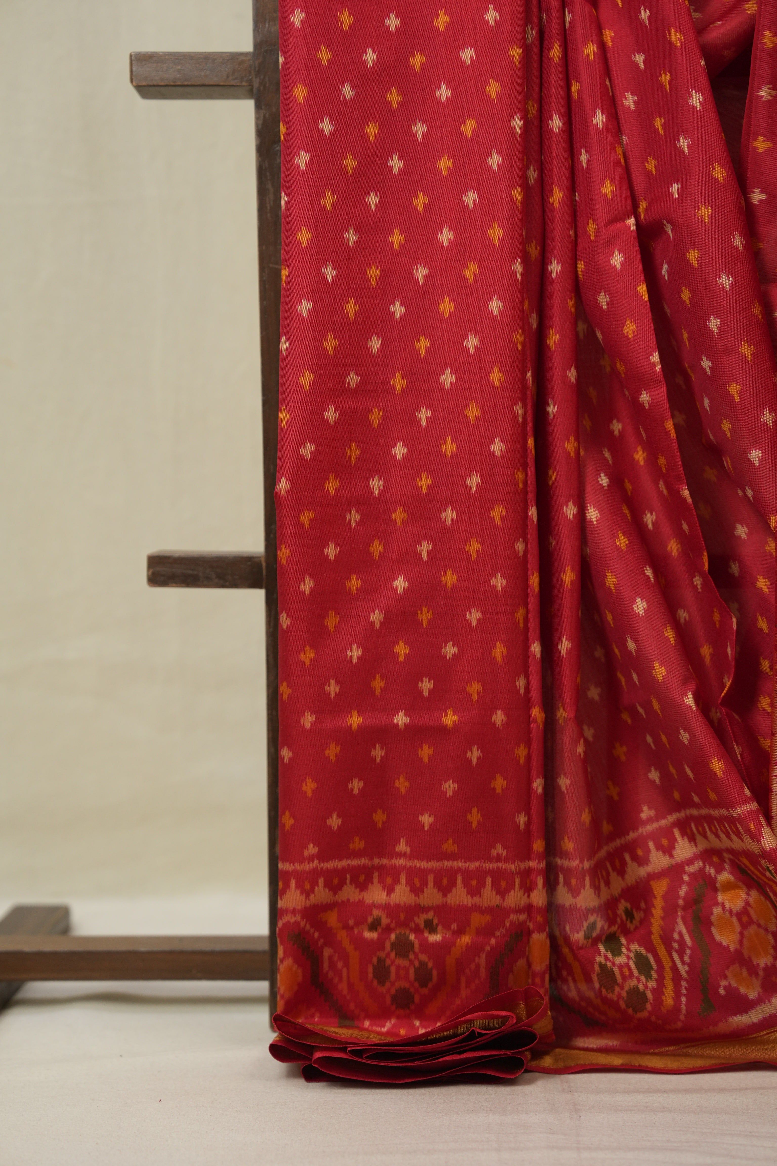 Red Rajkot Patola Silk Saree - SRRRPSS601