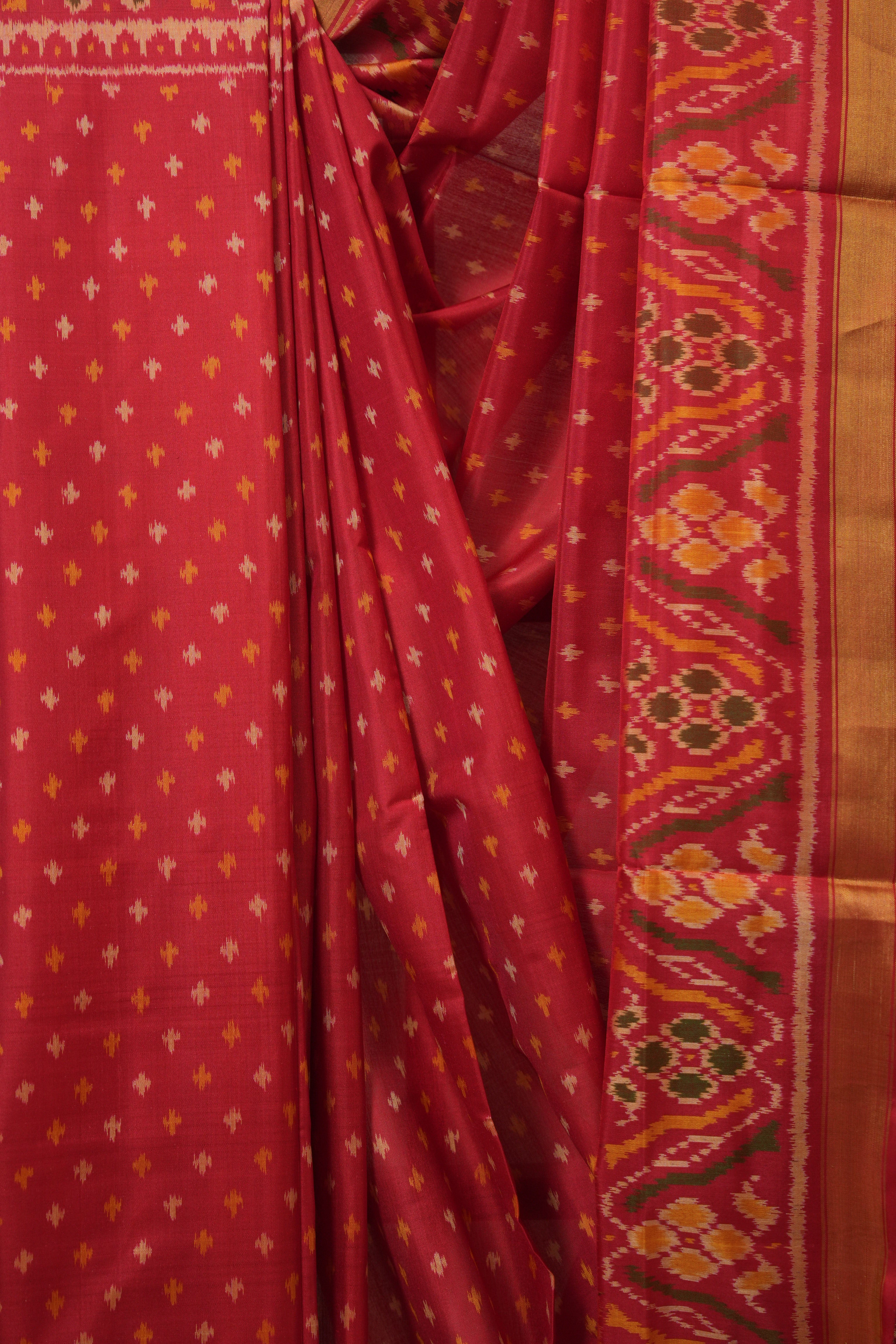 Red Rajkot Patola Silk Saree - SRRRPSS601