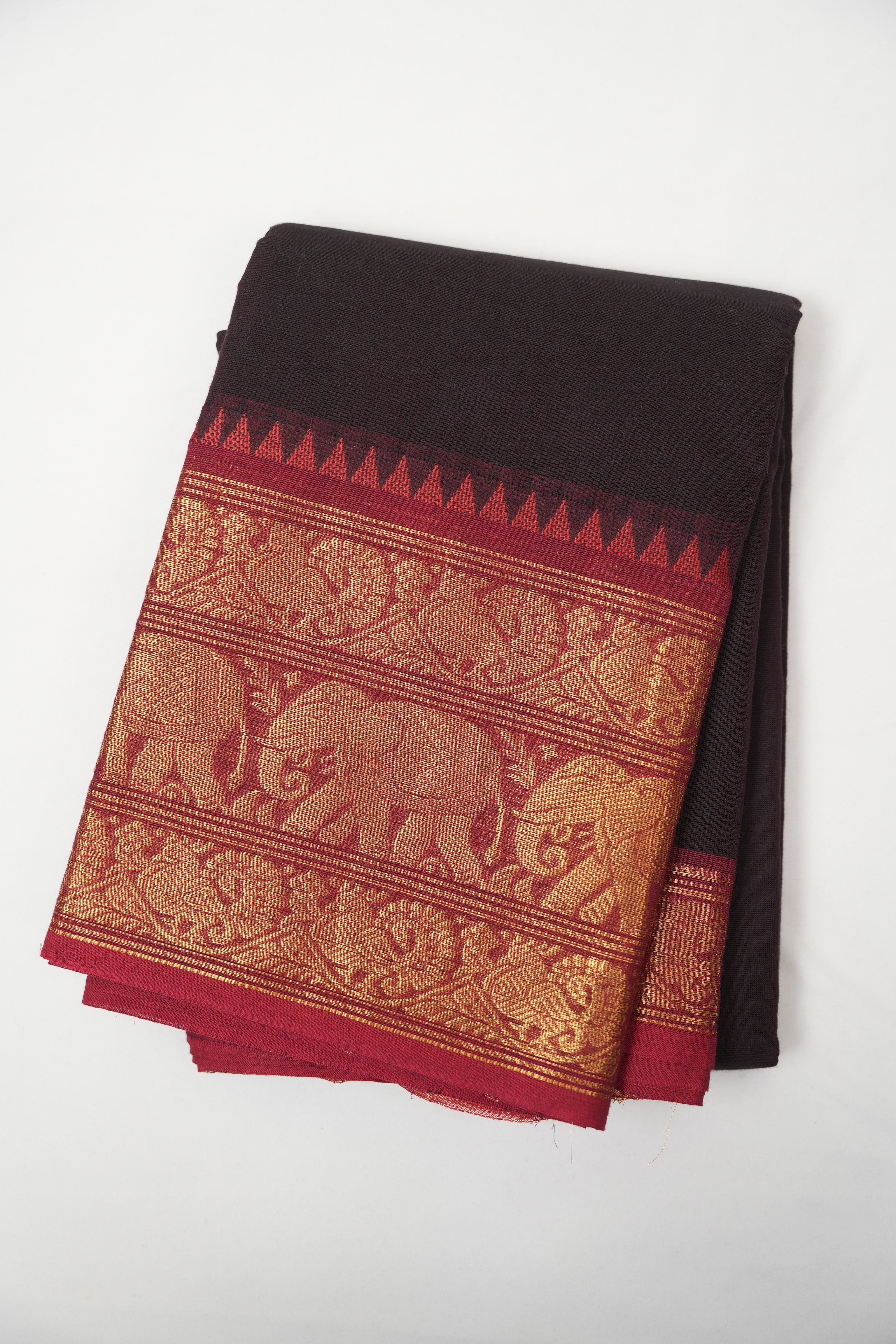 Wine Kanchi Cotton Saree - SRWKCS1345