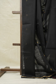 Black Maheshwari Saree - SRBMS987