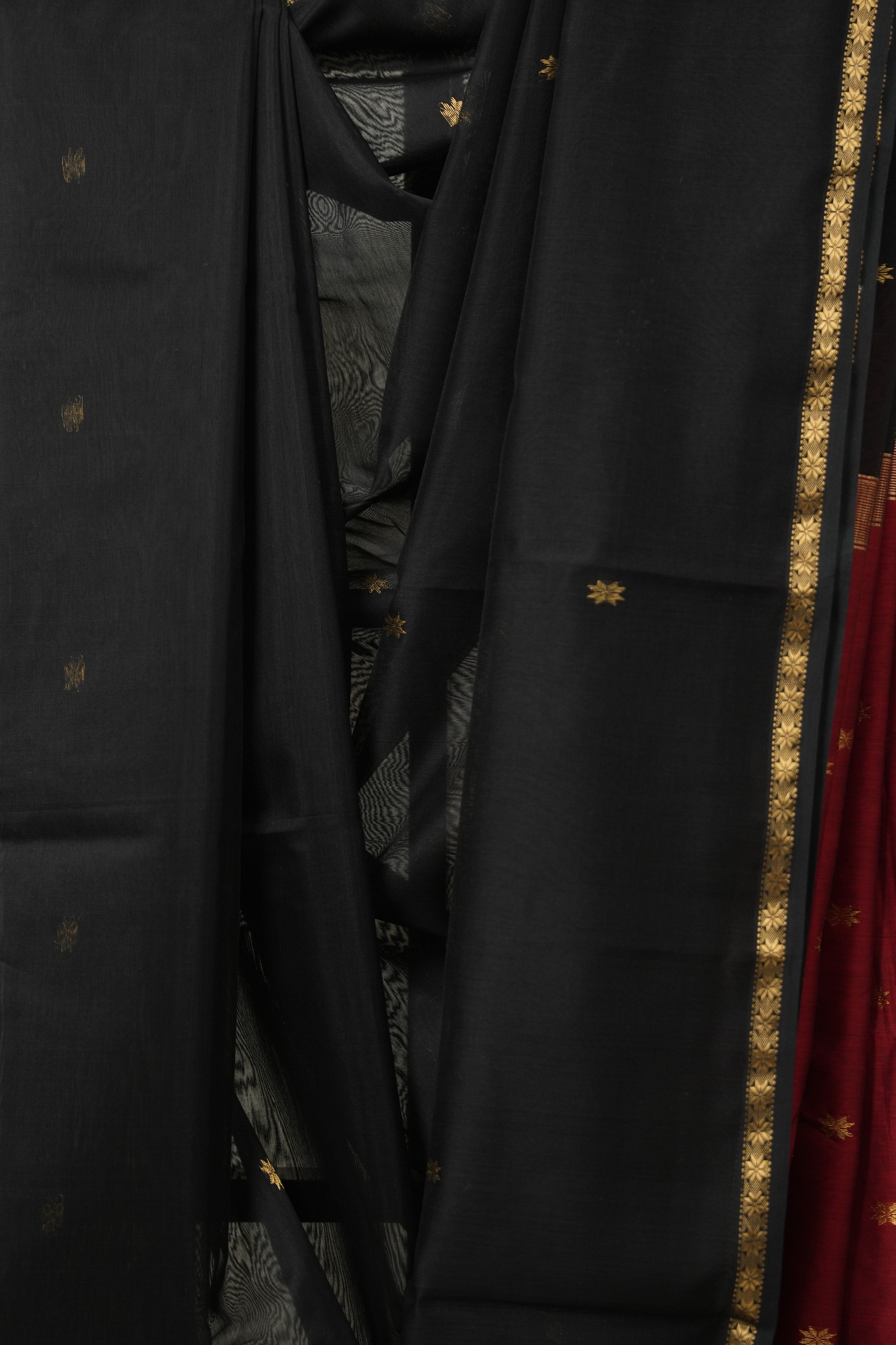 Black Maheshwari Saree - SRBMS987