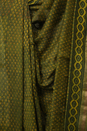 Olive Green HBP Cotton Silk Saree With Maheshwari Border - SROGCSS1608