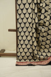 Black HBP Cotton Saree - SRBCS3634