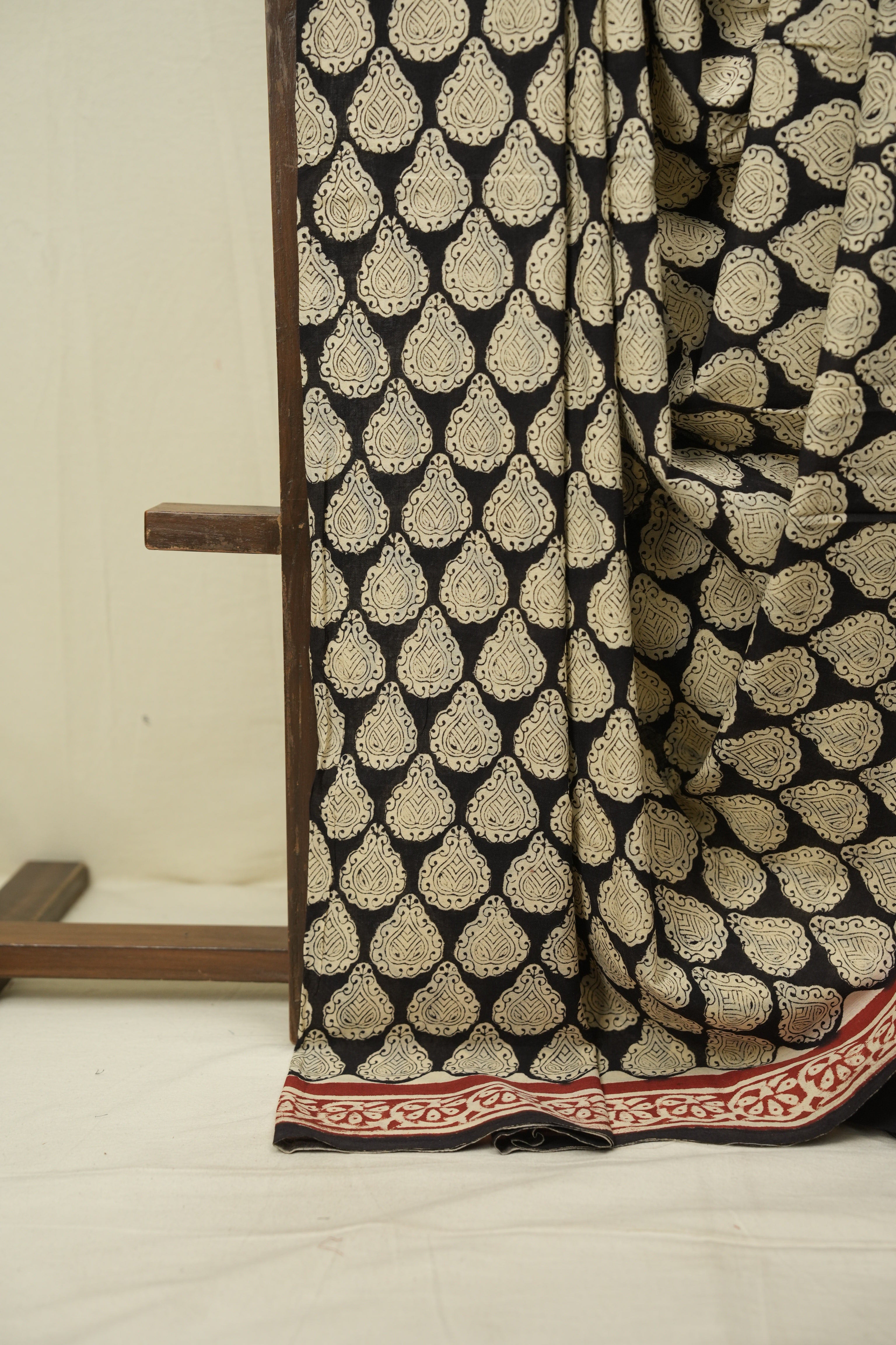 Black HBP Cotton Saree - SRBCS3634
