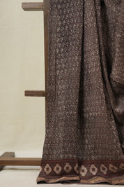 Kashish Brown HBP Cotton Silk Saree With Maheshwari Border - SRKBCSS1609