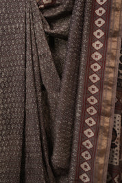 Kashish Brown HBP Cotton Silk Saree With Maheshwari Border - SRKBCSS1609